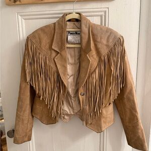 PIONEER Tan Fringe Suede Jacket